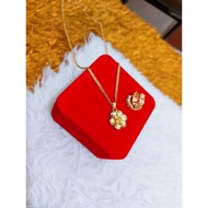 10k Pure Gold Necklace Earrings set