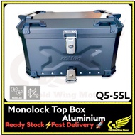 ZEDGE Q5 42L 55L 65L X-PURSUIT MONOLOCK TOP CASE BOX  ALUMINIUM MOTORCYCLE MONOKEY ~ 55 LITER