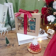 聖誕樹蠟燭×永生聖誕樹LED玻璃罩 交換禮物盒/聖誕紅/附燭台、燈