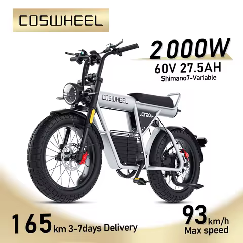 Coswheel Electric Bike CT20S 2000W Motorcyle Drit bike Ebike 20 Inch Fat Tire Bicycle 60V 27.5AH Bik