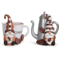 Hodao 2PCS Hiasan Gnome Kopi Aksesori Patung Tomte Gnome Sweden untuk Pesta Kopi Hiasan Gnome Koleks