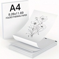 100/200 Sheets Continuous Thermal Paper Rolls - A4 Size (8.26"X11.69"/21x30mm) Thermal Printer Paper