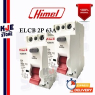HIMEL ELCB 2P 63A HDB6VR263 [30mA/100mA/300mA] [Ready Stock]
