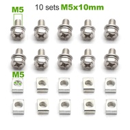 10 Set Universal Motorcycle Scooter ATV Dirt Bike Battery Terminal Nut and Bolt Screws M5x10mm M6x12