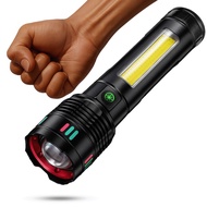 Senter Terang Elegan Zoom In Out 5 Mode Cahaya Led Cob Multifungsi Aluminium 707