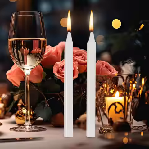 10pcs Red White Candles Household Birthday Lighting Valentine's Day Decoration Candle Candles For Ch