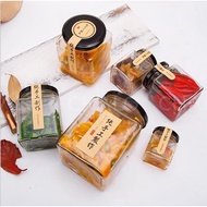73O ml square glass jar for food storage