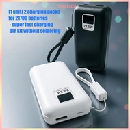 Yoo NoSolder DIY Powerbank Case For 2Pcs 21700 Batteries Box For Phones Tablets