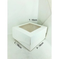 5PCS WHITE MICA BOX 18X18X10 IVORY LAMINATED 365 GSM