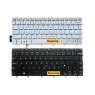 YJX US Keyboard for Dell XPS 13 9370 9380 7390 9305 9317 P82G Laptop English with Backlight Black White 9365 P71G001