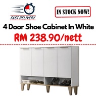 ITORI Winter 4 Door Shoe Cabinet In White Color/ almari kasut / Kabinet kasut / Shoe rack / Cabinet 