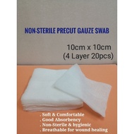 NON-STERILE PRECUT GAUZE SWAB Medical Cotton Pads 10cm x 10cm