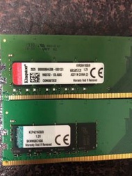 kingston ddr4 8gb ram兩條 2133Mhz 2666Mhz