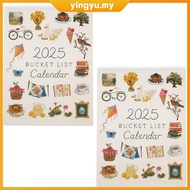 2 Pcs Bucket List Calendar Paper 2025 Wish List Calendar Decorative Wall Calendar Monthly Bucket Lis