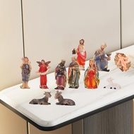 {TYUYIU} Lovely Homes 11pcs Christmas Nativity Set Scene Baby Jesus Figurines Resin Decorations