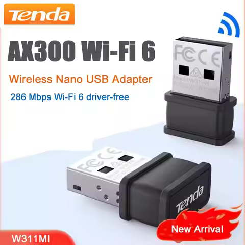 Tenda W311MI-AX300 WiFi 6 Wireless Nano USB Adapter 286 Mbps Wi-Fi 6 Driver Free Mini Portable for W