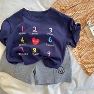 Printed Round Neck Korean Version202523Breathable T-Shirt Children Short-Sleeved Digital Loose Top F