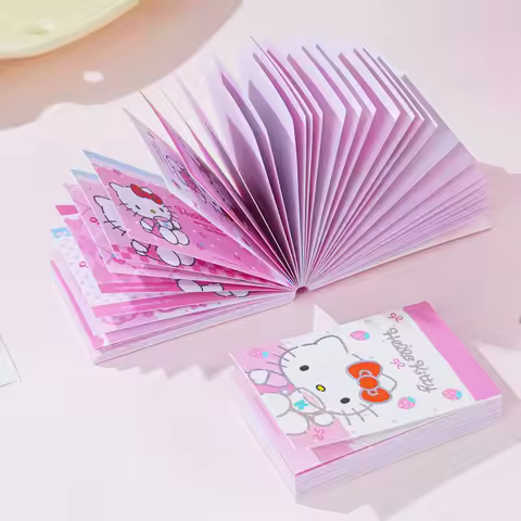 Genuine Portable Sanrio Hello Kitty Decorative Sticker Book Cute Pink Paper Stickers for Planner Dia