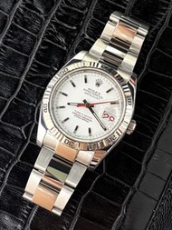 🌈🌈新返貨品🌈🌈🤍🐅全鋼爬山虎🤍🐅Rolex Datejust 116264❣️白面紅針❣️37mm自動連原裝勞力士實心板帶👍🏼淨錶 C1914（廣華街店）