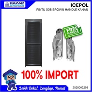 [FREE ONGKIR]: PINTU KAMAR MANDI WC ICEPOL 008 BROWN ALUMINIUM HANDLE KANAN