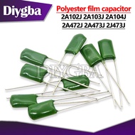 50PCS Polyester film capacitor 1nF 1.5nF 2.2nF 100nF 2A102J 2A103J 2A104J 2A472J 2A473J 2J473J 聚酯薄膜电