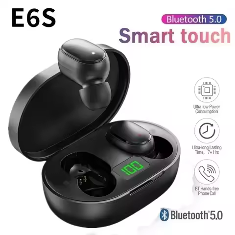 E6S Wireless Bluetooth Earphones Wireless Headphones TWS Headset Noise Cancelling Earbuds with Micro