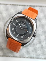 Hermes H08 watch, 42 mm, orange rubber strap Hermès H08