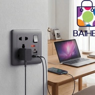 BAIHEE Global Power Socket Switch, Standard Universal International Wall Socket, Black 5-pin 13A Ele