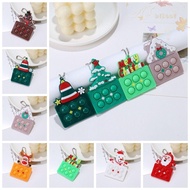 BLISS Finger Bubble Music Cartoon Pendant, Silicone Santa Claus Elk Snowman Christmas Decompression 