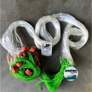 035 X 3.1/2" X 8FT X 100FT Jaring Pukat Ikan Complete/ Siap Dengan Pelampung dan Batu Timah / Warna 