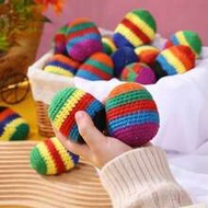 6/3/2/1pcs Handmade Crochet Hacky Sack, 5.5cm/2.17in Colorful Knitted Foot Ball, Soft Kicking Ball, 