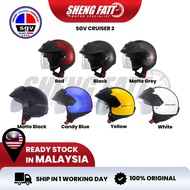 SGV Cruiser 2 Helmet Motor Free Size Topi Keledar Keselamatan SIRIM Helmet Topi Half Cut Helmet Orig