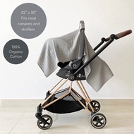 [Peanut] Pure Cotton Crepe Baby Basket Cover muslin Gauze Stroller Sunshade Blanket