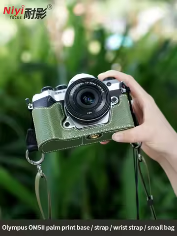 New for Olympus Om-5 II Palm Print Leather Case Om5 Camera Bag Protector Om5 Wrist Strap Shoulder St