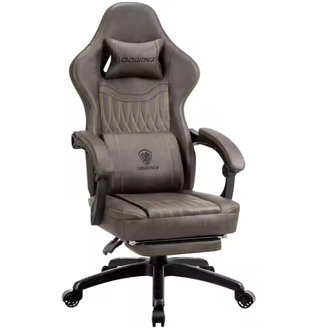 Dowinx Gaming Chair Breathable PU Leather Gamer Chair with Pocket Spring Cushion, Ergonomic Computer