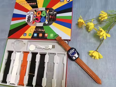 7 in 1 Strap Smart Watch T24promax Sports Watch for men Women Bluetooth Call SmartWatch Series 10 fo