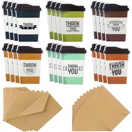 Geyee 24 Pack Coffee Gift Card Holders with Envelopes Bulk Teacher Employee Appreciation Gift Card T