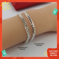 Factory Direct #HBG130 Curb Bracelet-925 Sterling Silver (Bangle Dunhill/Bangle Stamping) Original S