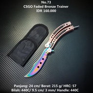 BUTTERFLY BALISONG CSGO FADED BRONZE TRAINER PRO TUMPUL TIDAK TAJAM