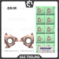 10pcs 16ER / 16IR AG60 LF6118 DESKAR CARBIDE INSERT LATHE CNC THREAD TURNING CUTTER 16 ER IR for SER
