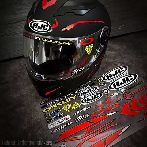 For HJC Helmet Sticker KTM Yamaha Honda Kawasaki BMW CF MOTO Aprilia Benelli Suzuki Ducati Voge Moto