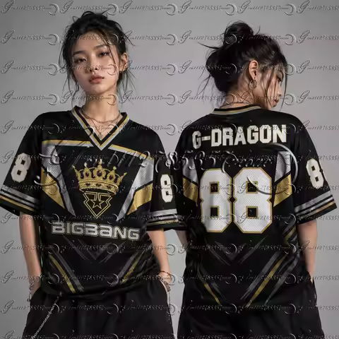 Women's 2026 World Tour Mixed Mesh Jersey Short Sleeve T-Shirt G-Dragon Concert Fan Apparel Family M