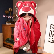 xin Lotso strawberry bear Winnie the Pooh Stitch Cloak Blanket Lunch Break Blanket Air-Conditioning Blanket Windproof