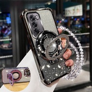 Vivo Y19S Bling Glitter Lanyard Plating Bracket Anti-Fall Plating CasingFor Vivo Y29 5G Y200 Y200 Y 