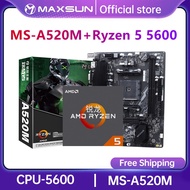 1 MAXSUN Gaming Motherboard Combo A520M CPU AMD Ryzen 5 5600 [New But Without Cooler] Desktop PC Motherboards Set DDR4 M.2 SATAIII