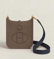 Hermes mini Evelyne 大象灰金