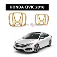 Honda H Logo - GOLD Emblem - 1 Set (Front & Rear) Honda Civic 2016