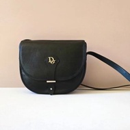 中古二手包 Dior Bobby黑金色馬鞍包 單肩包 側背包 斜背包 手袋