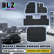 BOLIZUN Car Carpet PVC Noodle Bihun Custom BYD SEALION 7-2024 (2 Rows, 2 Rows+Luggage)