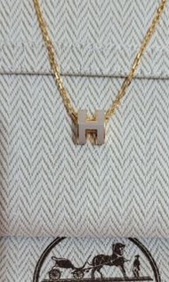 Hermes pop h mini 頸鏈奶茶金